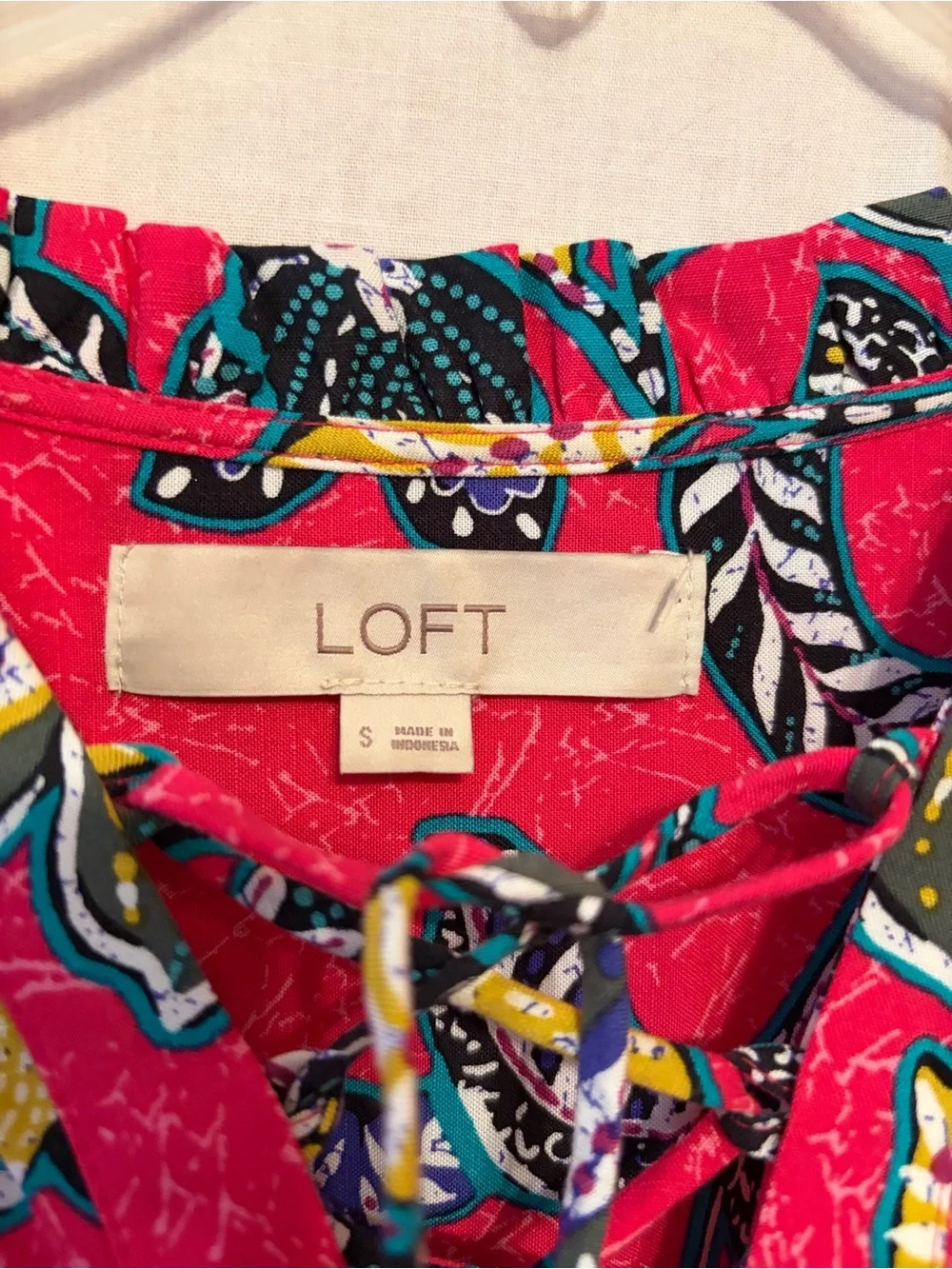 LOFT Women’s Pink Floral Short-Sleeve Dress